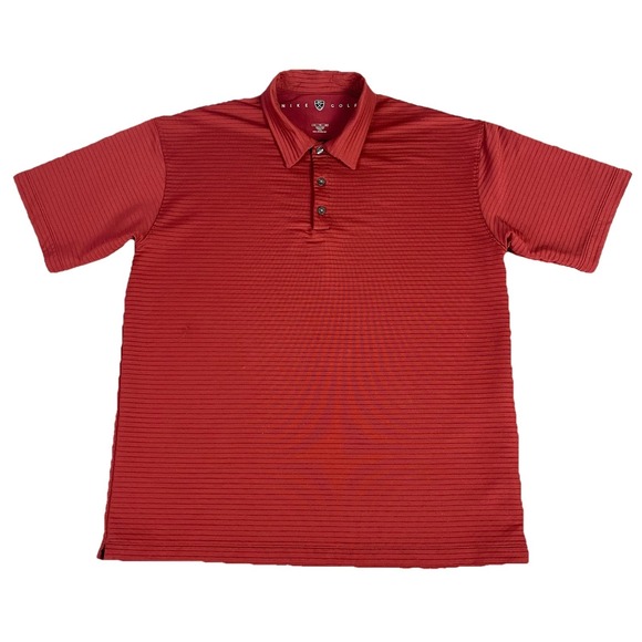 Nike Other - VTG Nike Golf Mens Short Sleeve Polo Shirt Red Ribbed‎ Sphere Dry Performance XL